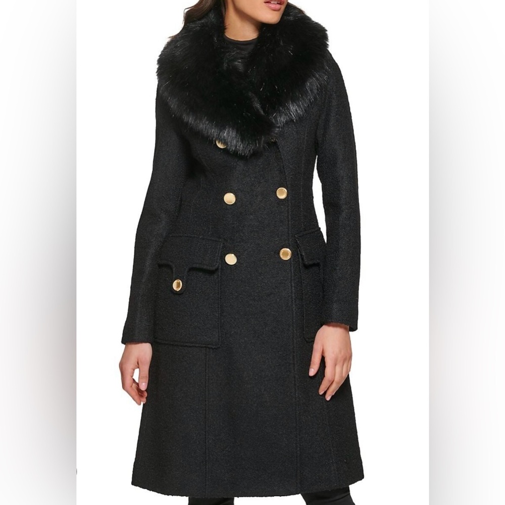 Guess peacoat with fur